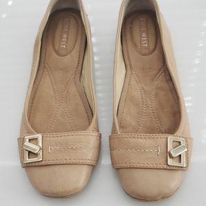 Nine West Nude Genuine Leather Flats - Size 7.5
